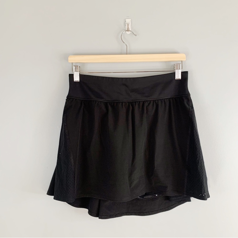 Spanx Women's Get Moving Skort Black Skirt High Rise Pockets Tennis Large L